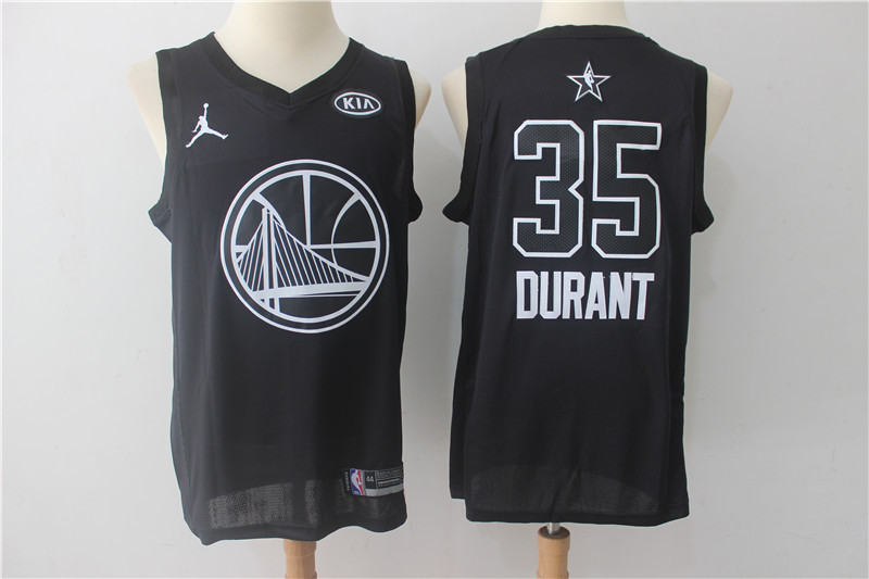 Men Golden State Warriors 35 Durant Black 2108 All Stars NBA Jerseys